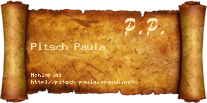 Pitsch Paula névjegykártya